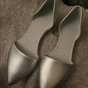 Native Metallic Silver Women's Flats